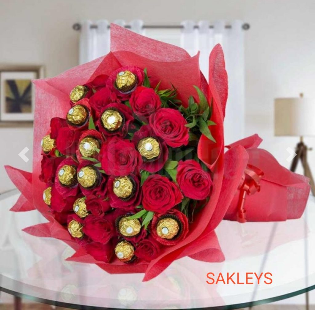 Rose with Ferrero Roches Bunch