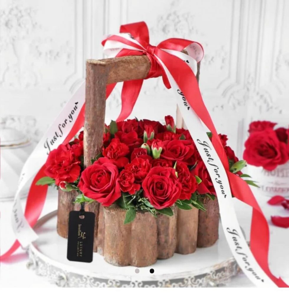 21 Red Roses Designer Basket