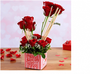 Red Roses In You Have My Heart Sticker Vase