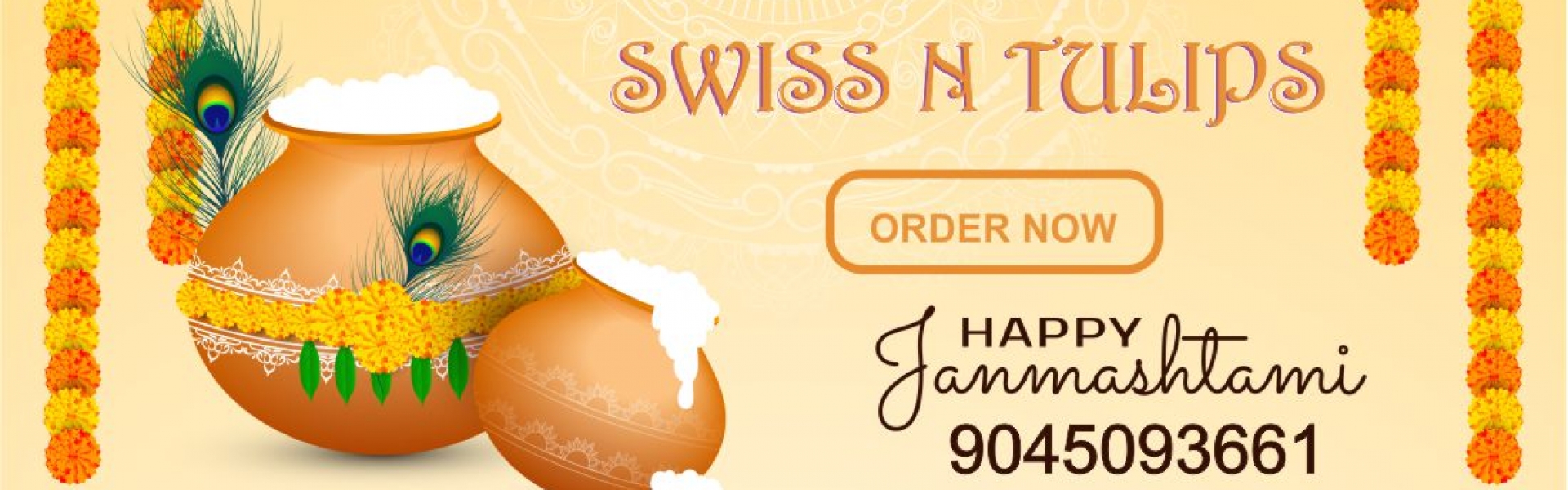 janmashtmi banner swiss n tulips