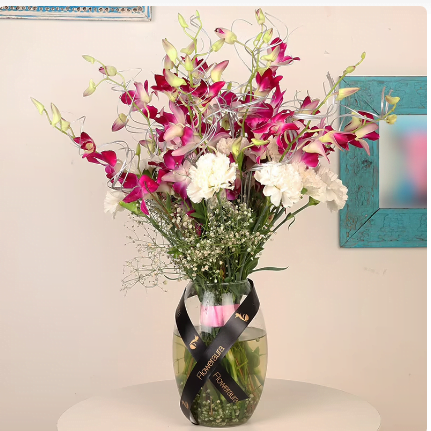 Pretty Orchids N Carnations Bouquet Pretty Orchids N Carnations Bouquet