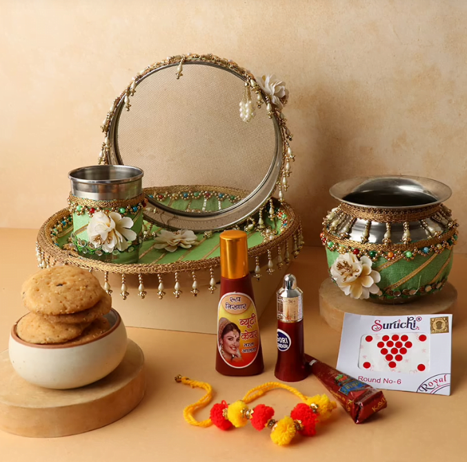 Karwa chauth Shringar N Sweets Hamper 8