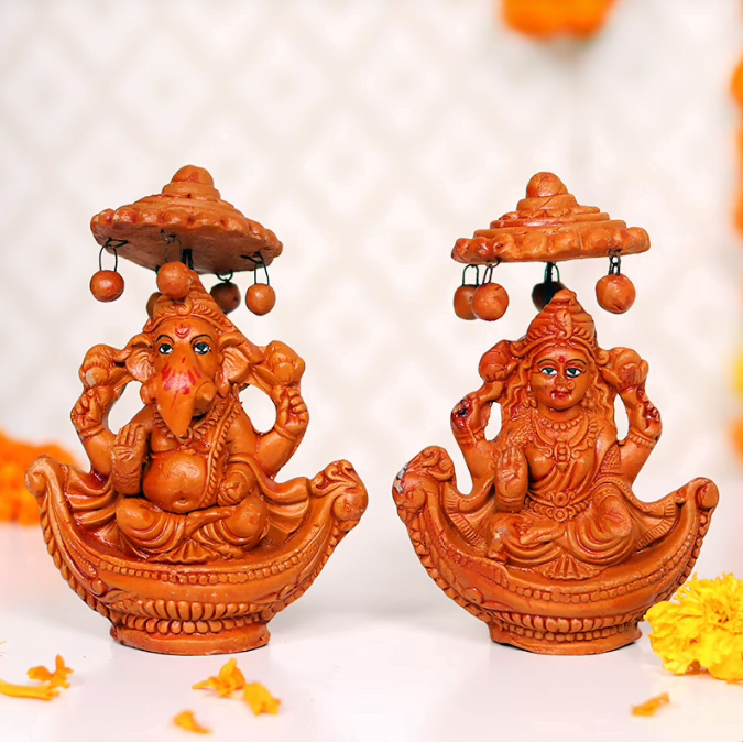 Rustic Laxmi Ganesha Idols 199 Rustic Laxmi Ganesha Idols 199