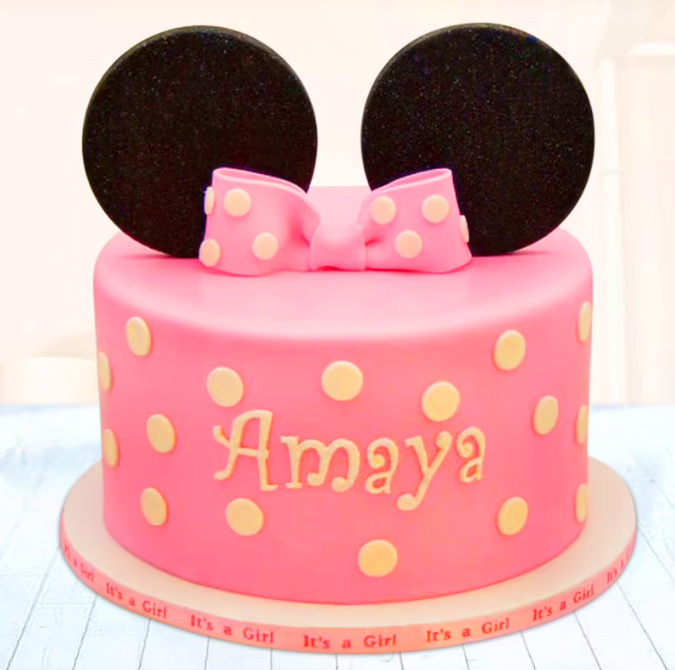 Pink Minnie Mouse Ear Cake Untitledp39