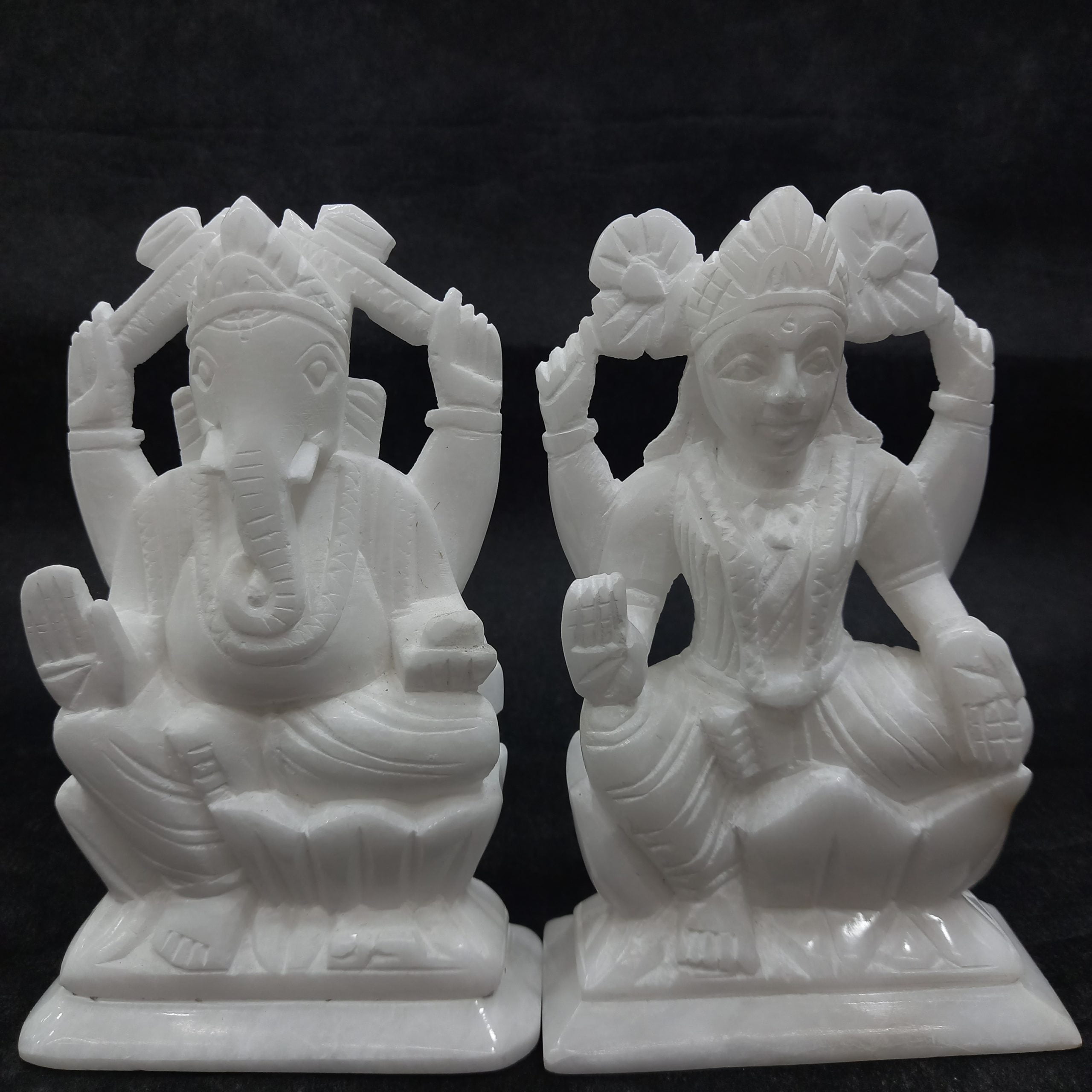 Marble Lakshmi Ganesha 8 inch Marble Lakshmi Ganesha 8 inch