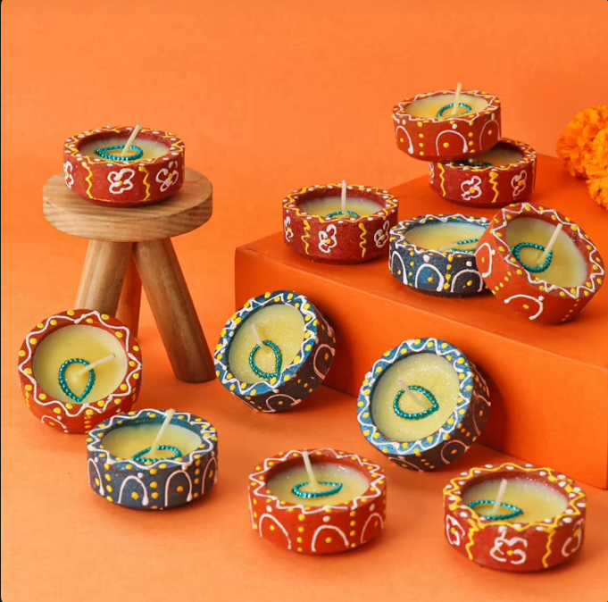 Twelve Terracotta Candle Diyas Twelve Terracotta Candle Diyas