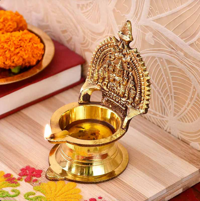 Kamakshi Golden Brass Diya Kamakshi Golden Brass Diya