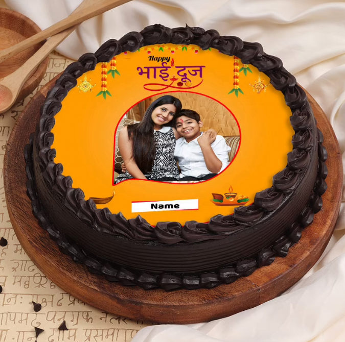 Enticing Bhai Dooj Photo Cake Enticing Bhai Dooj Photo Cake