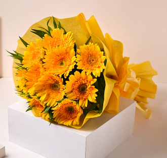 10 yellow gerbera bunch